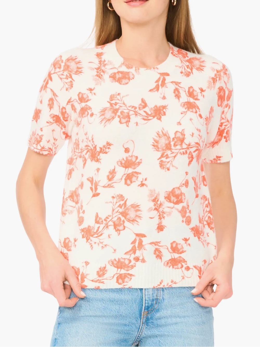 NWT Ted Baker Floral Short Sleeve Sweater